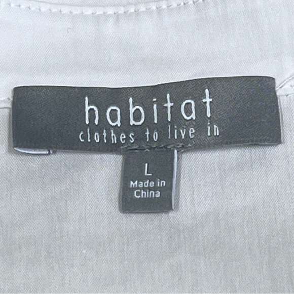 HABITAT The One White Button Down Tunic Shirt Top With Pockets Women's Size L - Picture 14 of 16